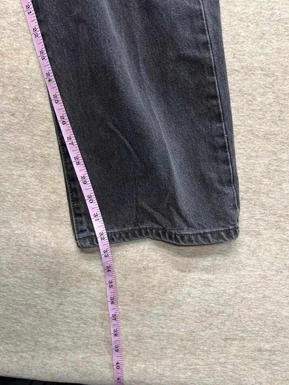 Levi's 501 Dark Black Gray Wash Button Fly Straight Leg Mens Denim Jeans 36 X 34 - Picture 12 of 13